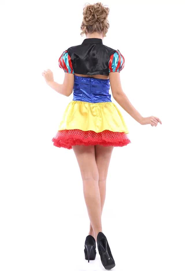 New Short Sleeve Snow White Halloween Costume Fairytale Fantasy Classic Uniform