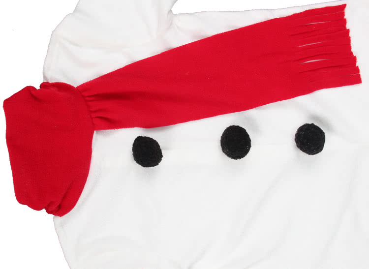 2015 New Style White Children Christmas Costume with Red Copper-nose Snowman Suit
