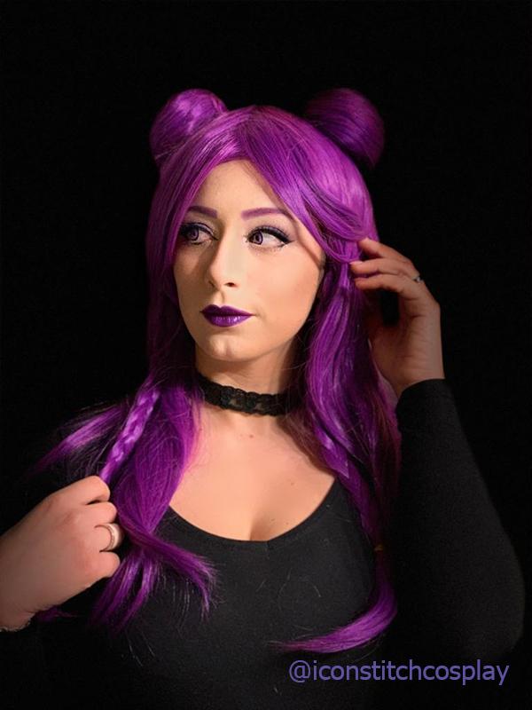 LOL KDA Skin Kaisa Long Straight Purple Cosplay Wigs Halloween wig