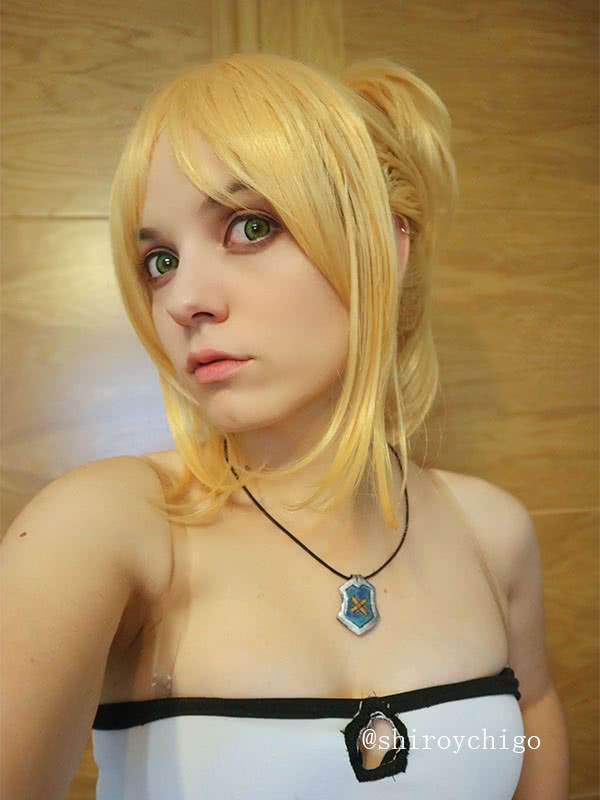Fate/Grand Order Mordred Golden Ponytail Cosplay Wigs