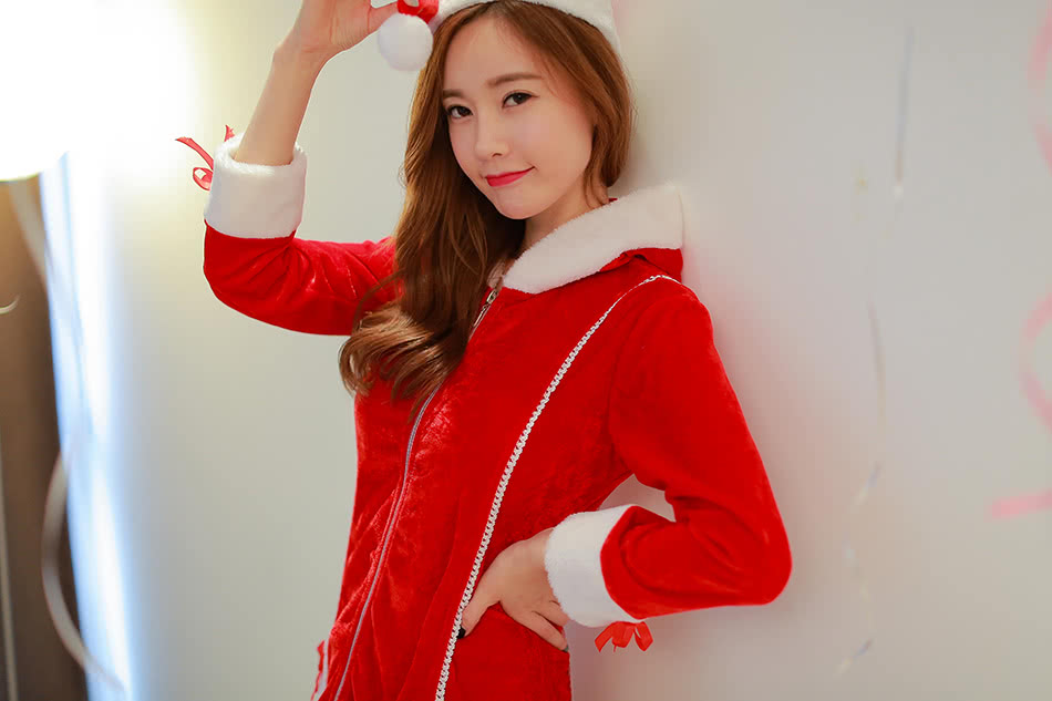 The new Christmas dress party dress Christmas costumes performing long-sleeved dress