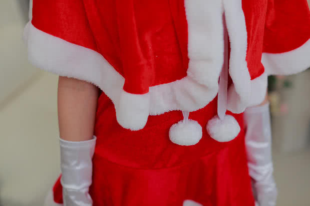 Latest shawl Christmas dress party dress Christmas costume splited detachable skirt