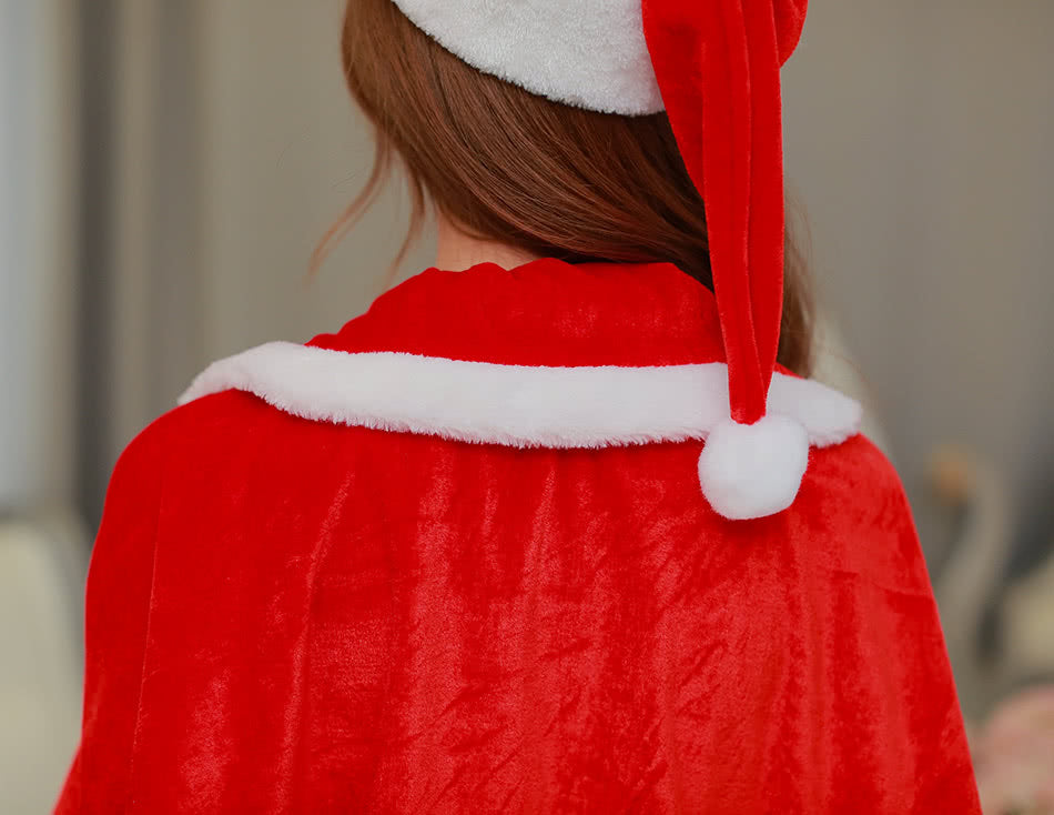 Latest shawl Christmas dress party dress Christmas costume splited detachable skirt