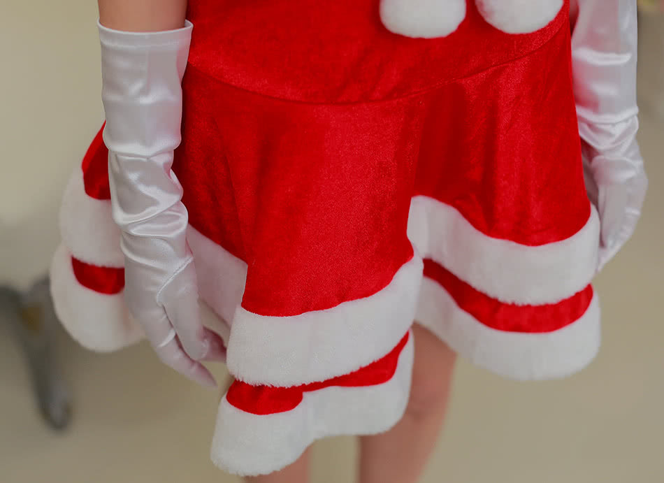 Latest shawl Christmas dress party dress Christmas costume splited detachable skirt