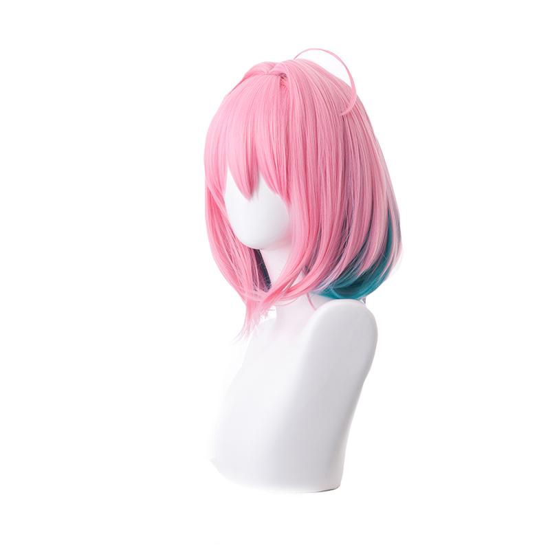 THE IDOLM@STER CINDERELLA GIRLS Yumemi Riamu Pink Mixed Blue Short Cosplay Wigs
