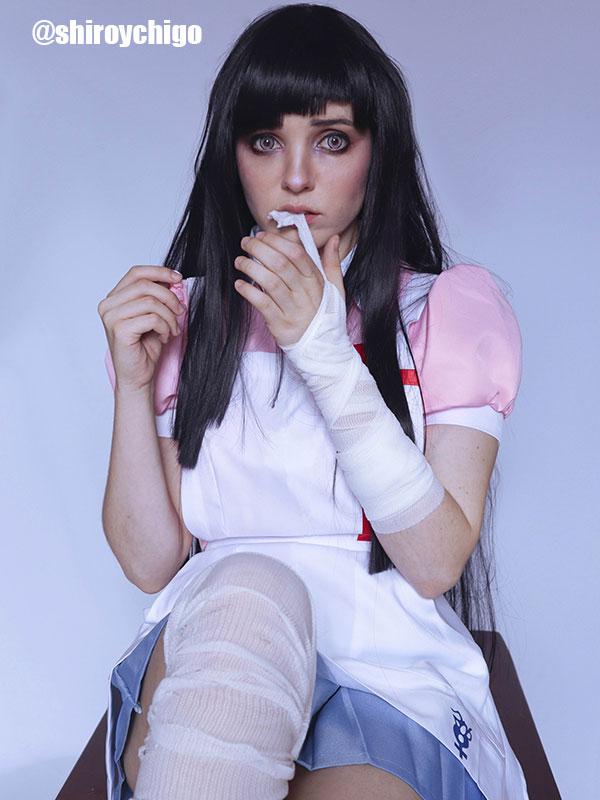 Danganronpa: Trigger Happy Havoc Mikan Tsumiki 100cm Long Black Purple Cosplay Wigs