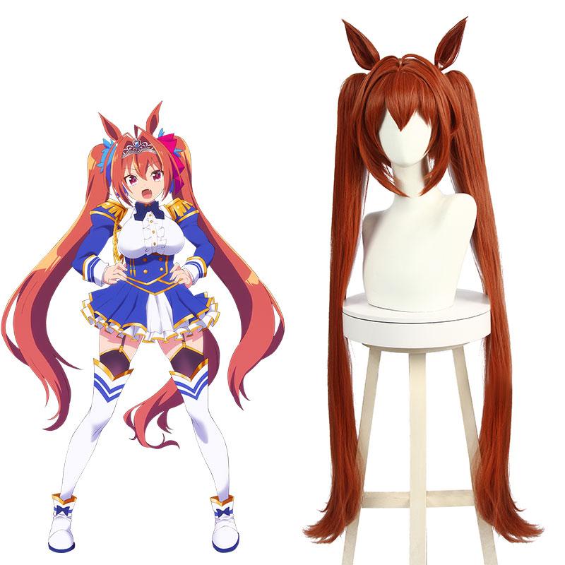 Uma Musume Pretty Derby Daiwa Scarlet Yellow Brown Long Cosplay Wigs