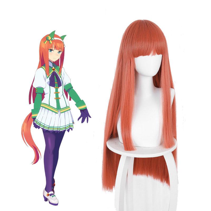 Uma Musume Pretty Derby Silence Suzuka Orange Red Long Cosplay Wigs