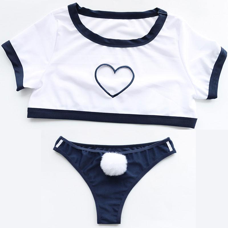 Uniform Underwear Love Hollow Cosplay Costume With Bunny Tail