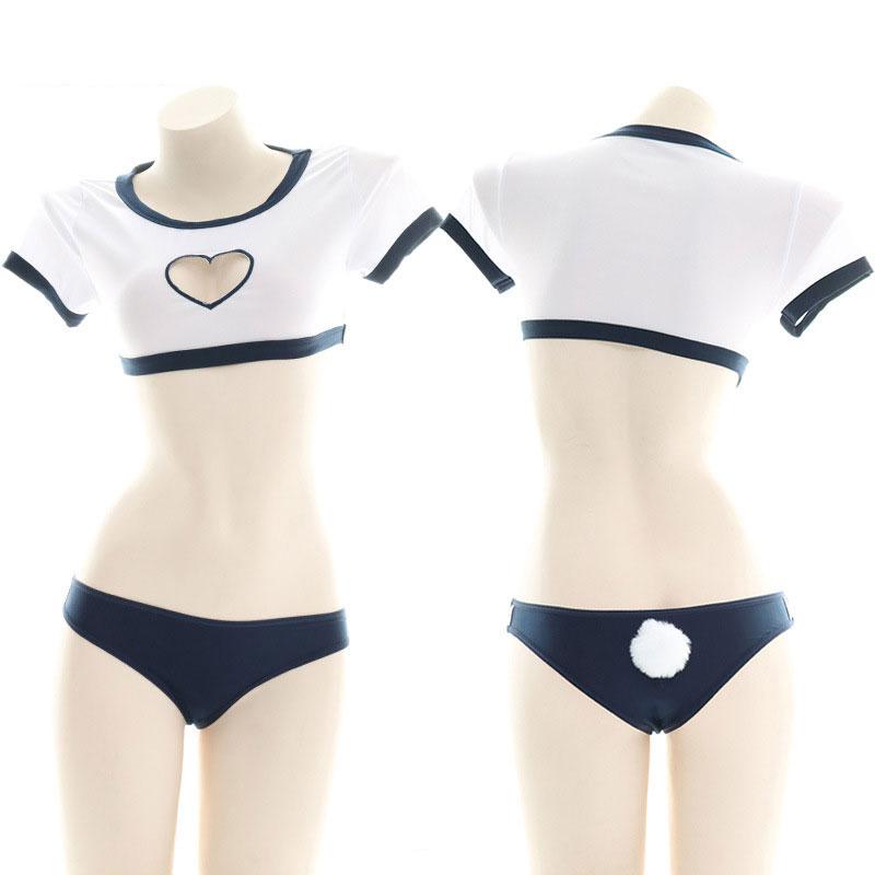 Uniform Underwear Love Hollow Cosplay Costume With Bunny Tail