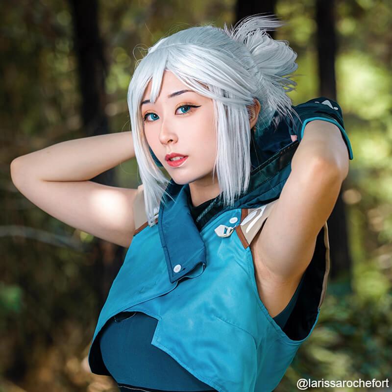 Game Valorant Project A Jett White Cosplay Wigs