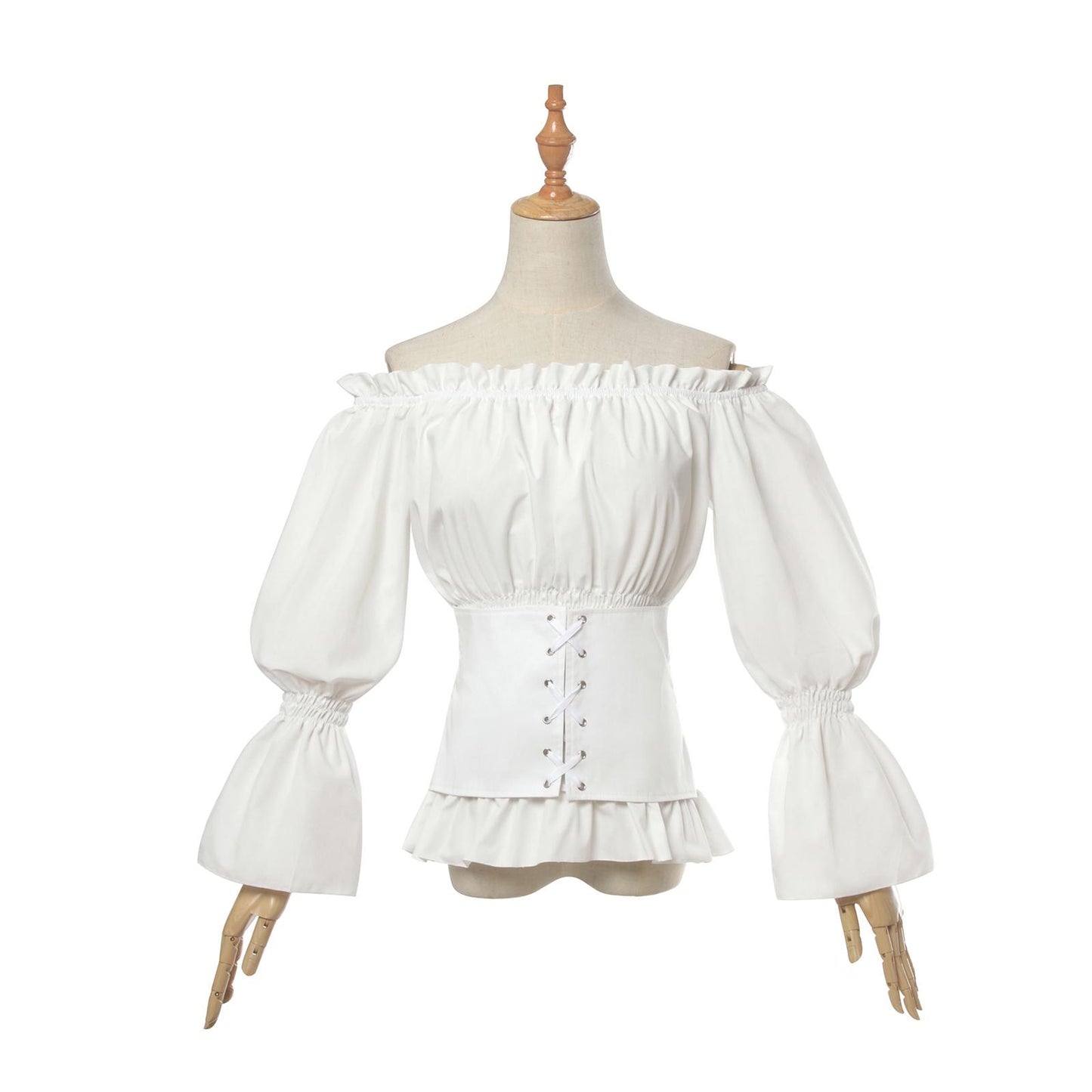 Vintage Long Sleeve Shirt Strapless Shoulder Cosplay Costume