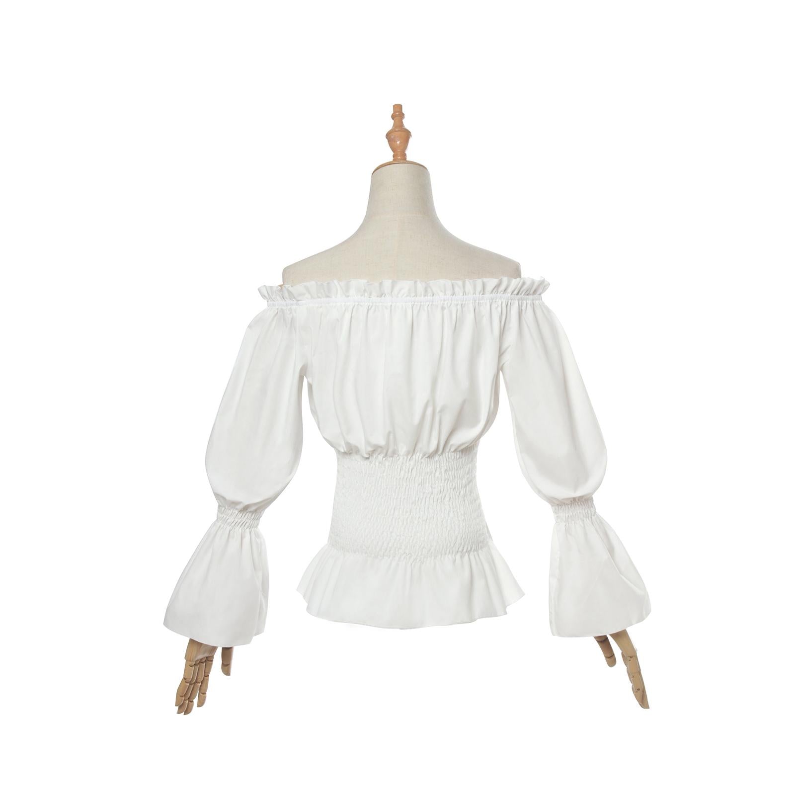 Vintage Long Sleeve Shirt Strapless Shoulder Cosplay Costume