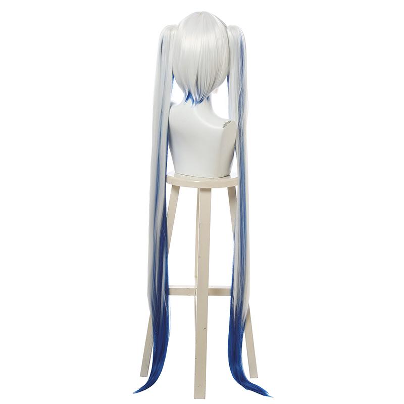 Vocaloid Hatsune Miku Snow 2018 White Blue Mixed Color Cosplay Wigs