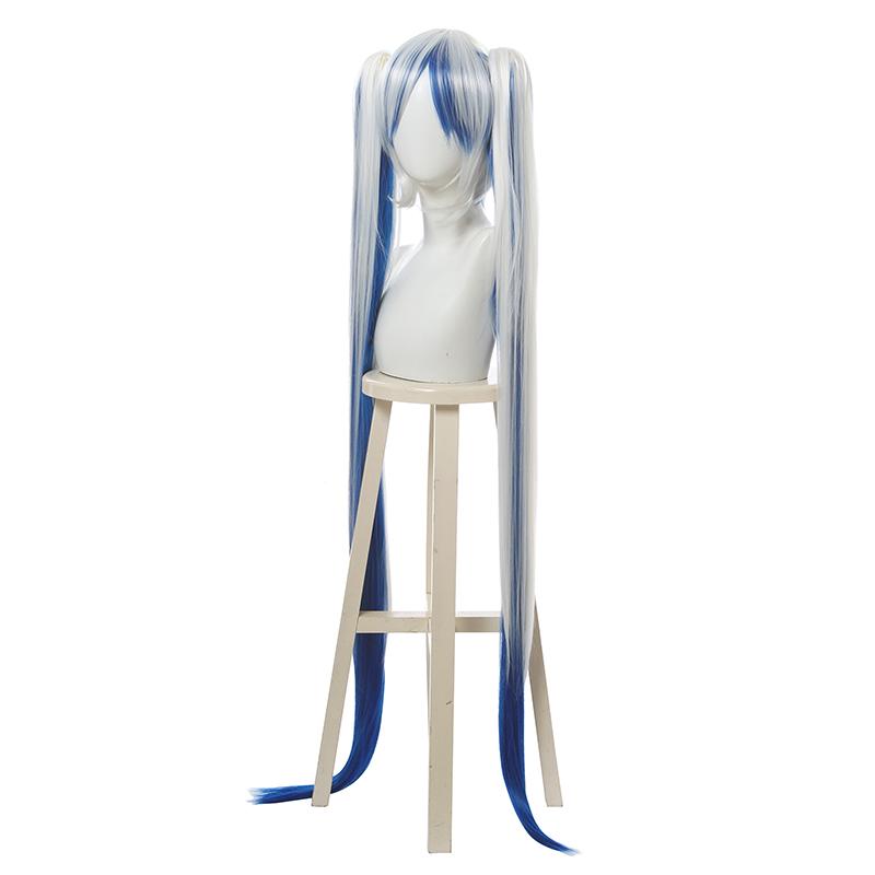 Vocaloid Hatsune Miku Snow 2018 White Blue Mixed Color Cosplay Wigs