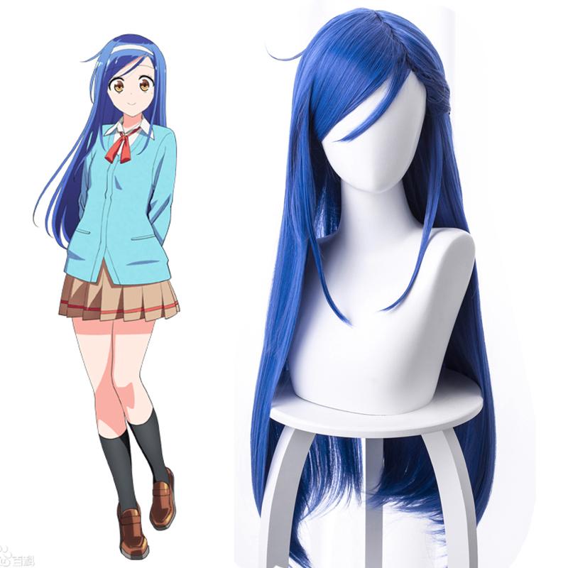 We Never Learn! Bokuben Furuhashi Fumino Blue Long Cosplay Wigs