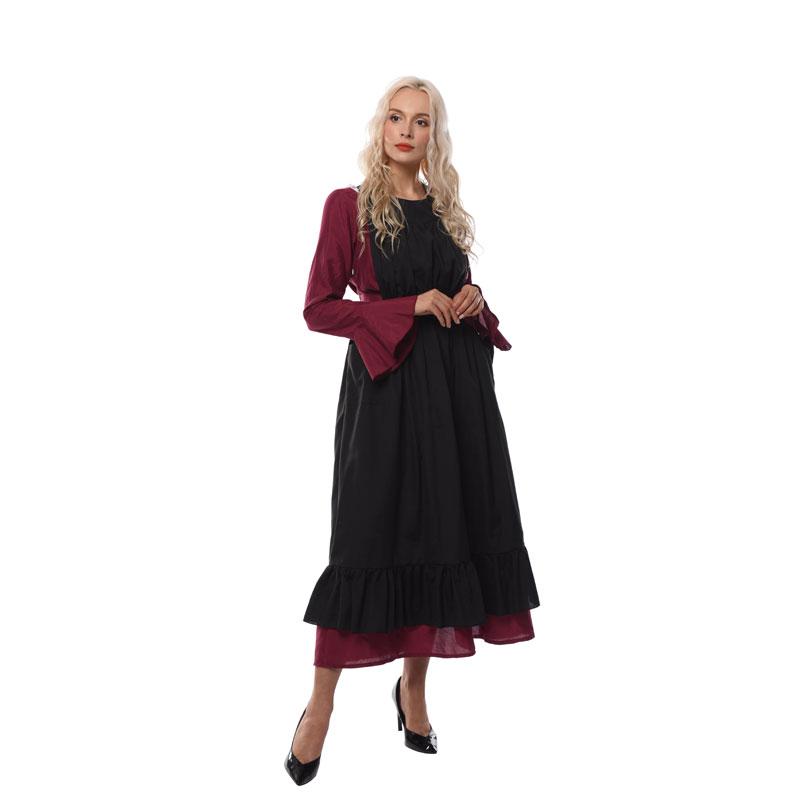 Women Renaissance Victorian Medieval Long Defined Waist Dress