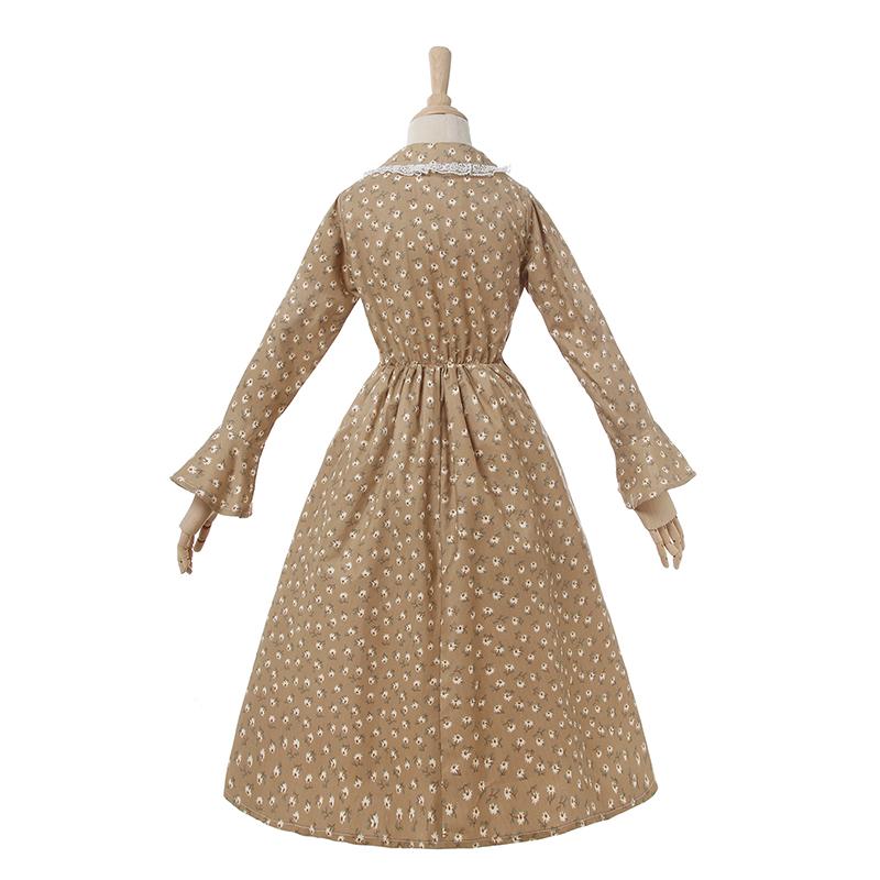 Women Renaissance Victorian Medieval Long Floral Dress With Shawl