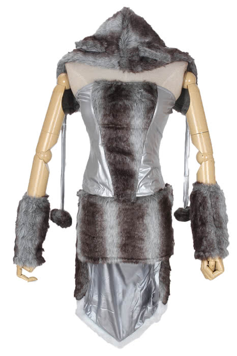 Furry animal timber wolf halloween costumes Gray cool complete set