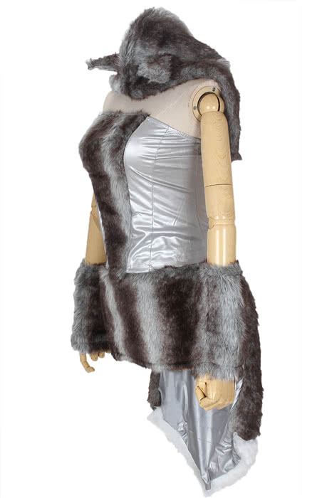 Furry animal timber wolf halloween costumes Gray cool complete set