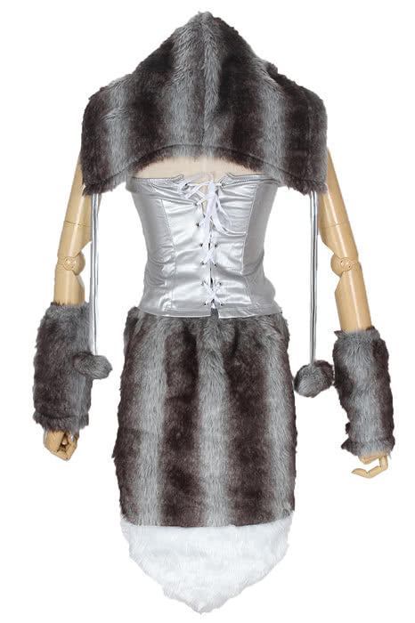 Furry animal timber wolf halloween costumes Gray cool complete set