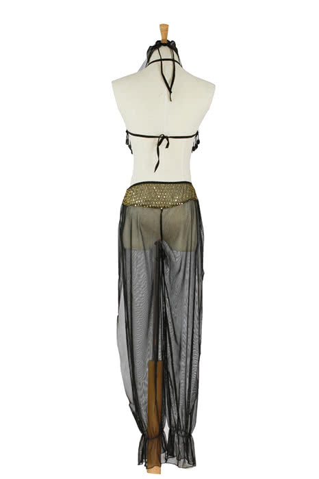 Black Genie Halloween Costumes of the Style of Women's Wear Dance Clothes