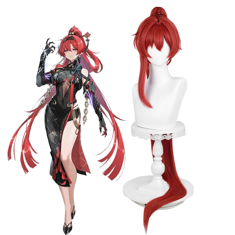 Wuthering Waves Yinlin Long Red Cosplay Wig