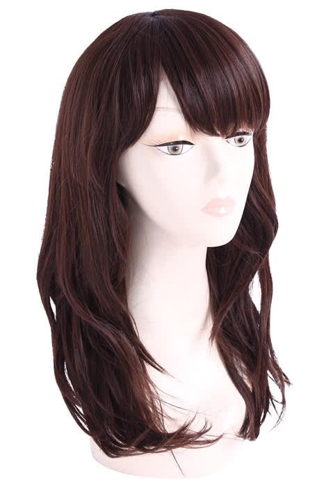 Hight Quality Midum Long Fashion Wig Brown Wave Women Hair