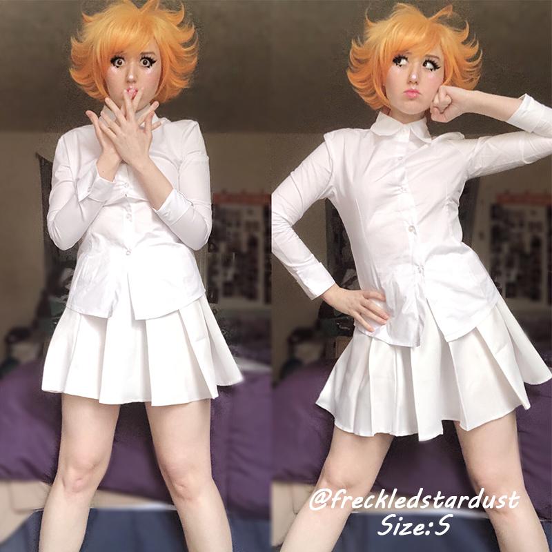 The Promised Neverland Emma White Shirt Skirt Cosplay Costume