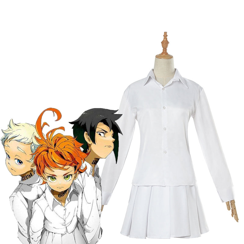 Yakusoku no Neverland Emma White Shirt Skirt Cosplay Costume