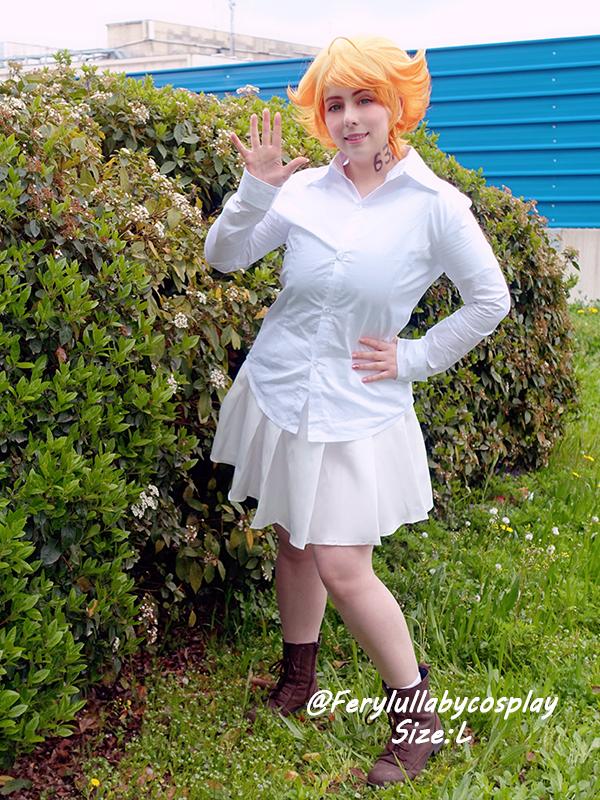 The Promised Neverland Emma White Shirt Skirt Cosplay Costume