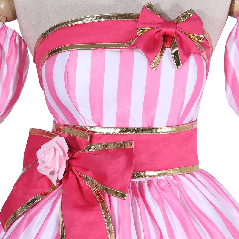 Youtuber Kizuna AI Woman Pink Dress Cosplay Costume