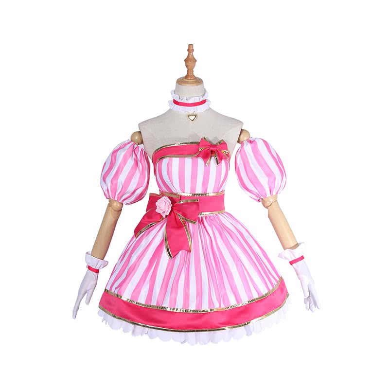 Youtuber Kizuna AI Woman Pink Dress Cosplay Costume