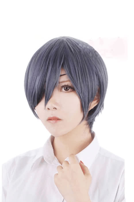 Black Butler Ciel Phantomhive Short Blue Grey Cosplay Wigs