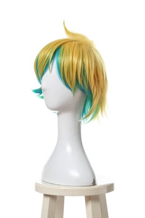 League Of Legends Star Guardian Ezreal Short Golden Mixed Blue Game Cosplay Wigs