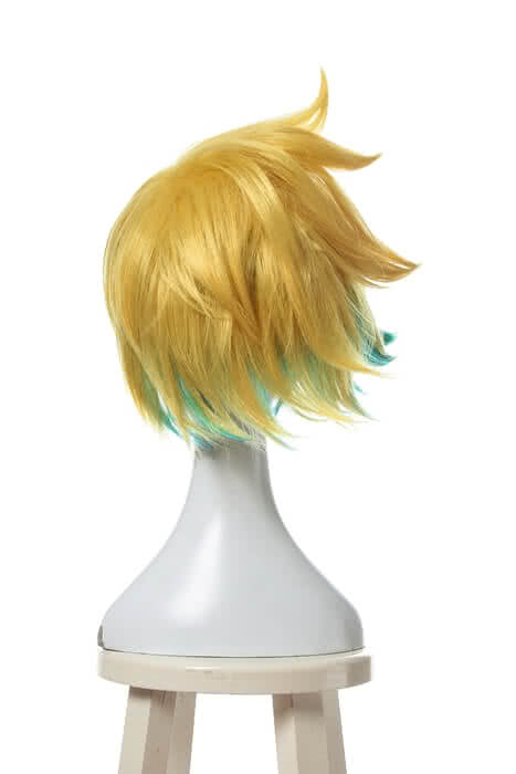 League Of Legends Star Guardian Ezreal Short Golden Mixed Blue Game Cosplay Wigs