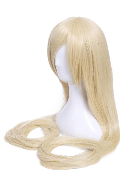 Chobits Chii Supper Long Straight Beige Blonde Anime Cosplay Wigs