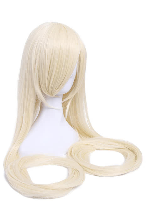 Human computer angel Supper Long Straight Light Blonde Cosplay Party Wigs