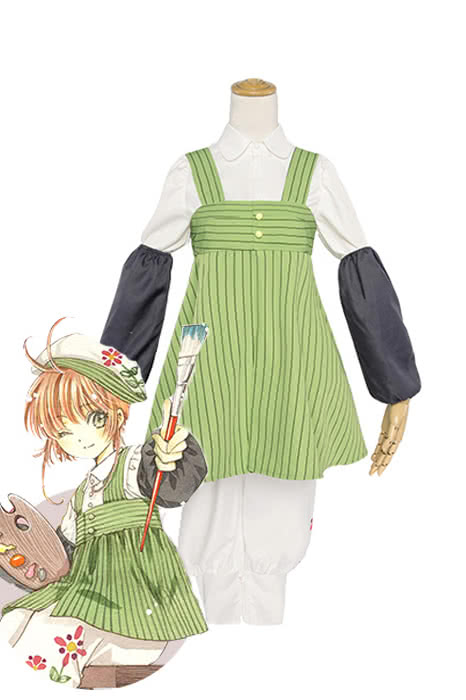 Cardcaptor Sakura Sakura Kinomoto Painter Green Cosplay Costumes