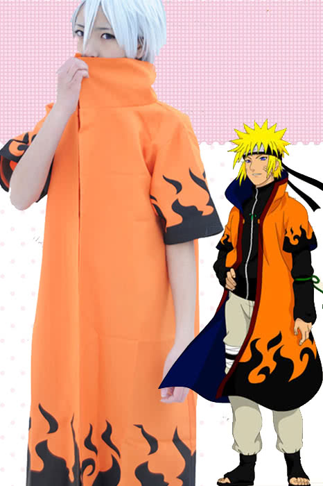 Anime Naruto 6th Hokage Cosplay Costumes Outfit Uzumaki Naruto Cloak