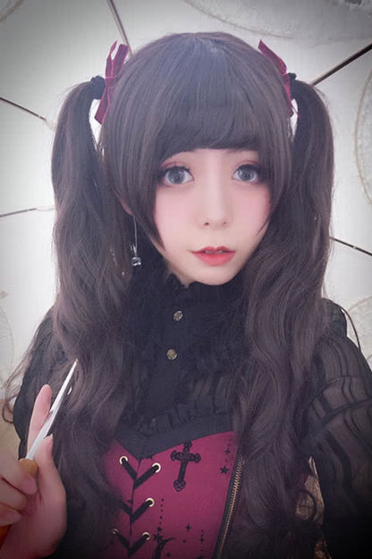 100cm Long Fashion Wigs Brown Wavy Hair For Women