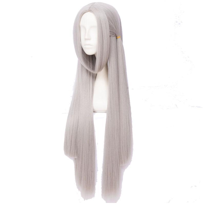 100cm Fire Emblem Three Houses Edelgard Silver Grey Long Cosplay Wigs 