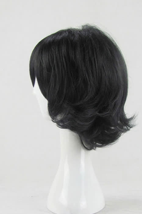 35cm Black Curly Hitman Reborn Ranbo Cosplay Wig