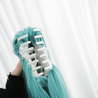120cm Miku Supper Long Green Cosplay Wigs Straight Clip on Ponytails Full Hair