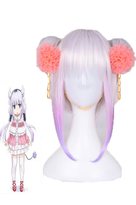 Miss Kobayashi's Dragon Maid Kanna Cosplay White Cosplay Wigs