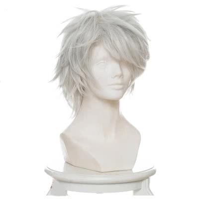 12 Taisen Juuni Taisen Usagi Silver Short Cosplay Wig