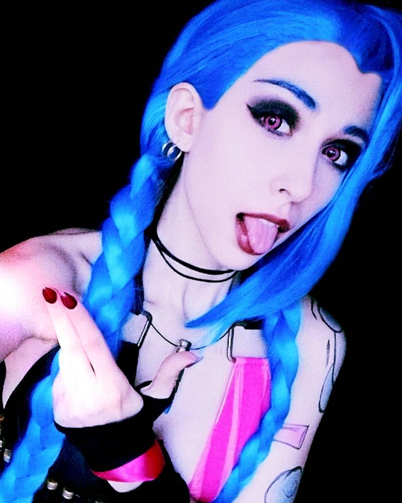 130cm Anime LOL Arcane Jinx Blue Cosplay Wigs