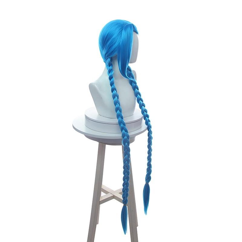 130cm Anime LOL Arcane Jinx Blue Cosplay Wigs