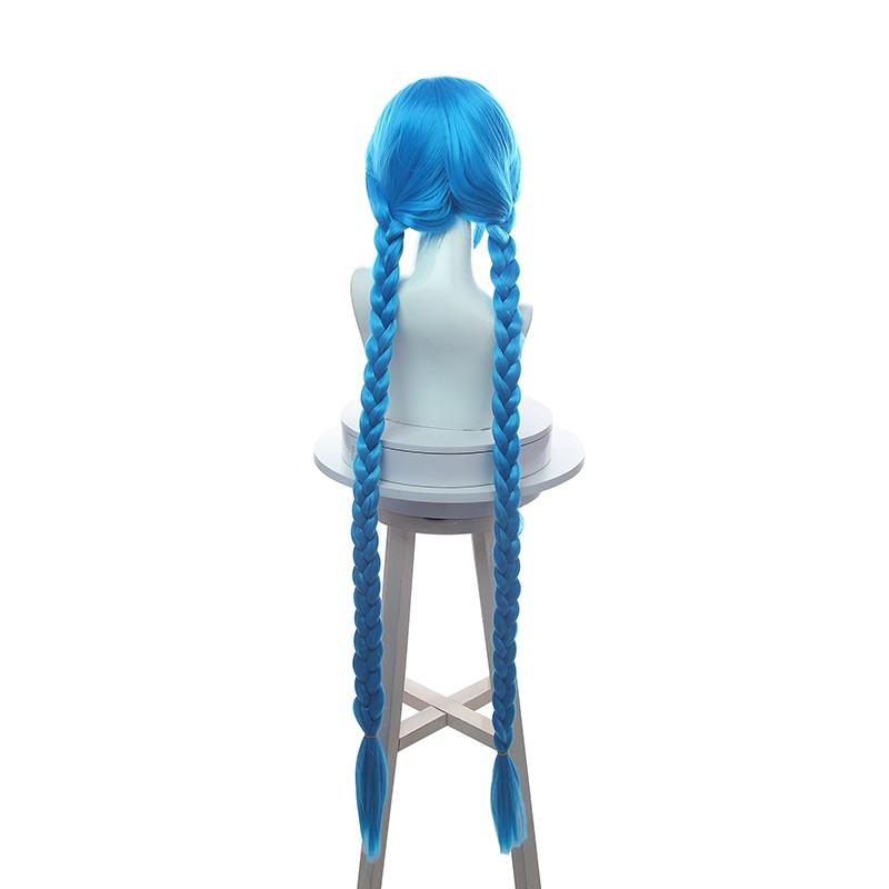 130cm Anime LOL Arcane Jinx Blue Cosplay Wigs