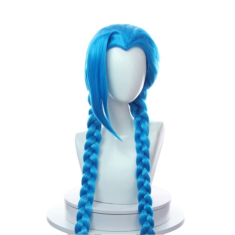130cm Anime LOL Arcane Jinx Blue Cosplay Wigs